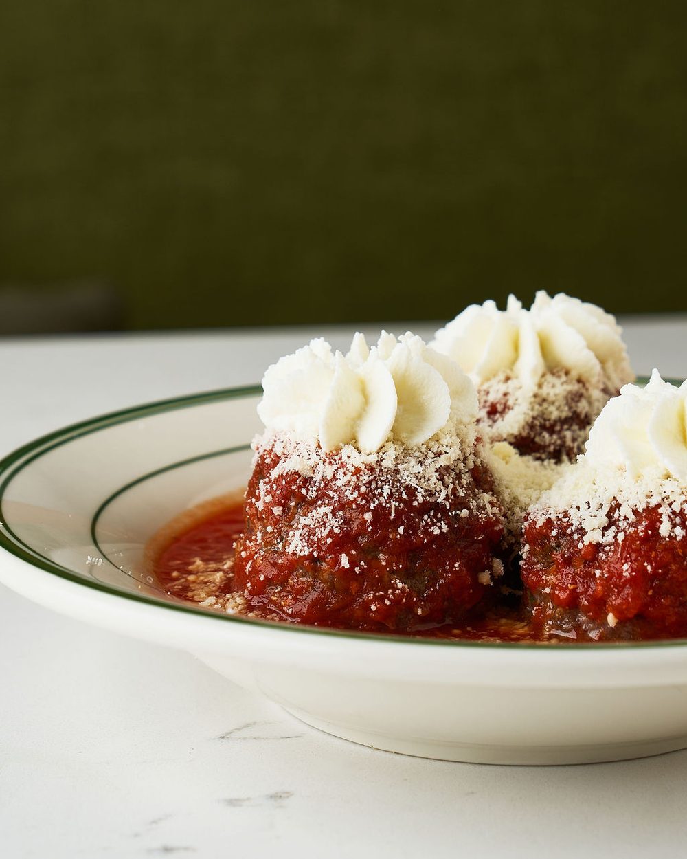 Maureen's meatballs with fresh ricotta